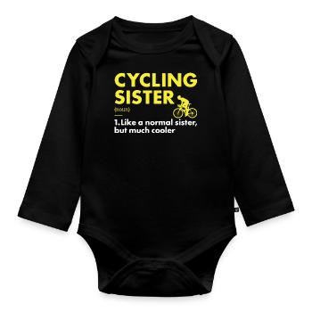 Sport Sister Cycling - Baby Bio-Langarm-Body - Schwarz - Vorne