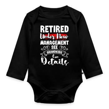 Grandparents Grandchildren Love - Organic Longsleeve Baby Bodysuit - black - Front