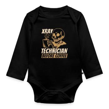 Xray Technician Before Radiographer Coffee Lover - Baby Bio-Langarm-Body - Schwarz - Vorne