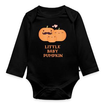 Petit bébé citrouille Halloween Design enfants bébés - Body Bébé bio manches longues - noir - Devant