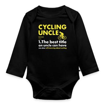 Sport Oncle Cyclisme - Body Bébé bio manches longues - noir - Devant