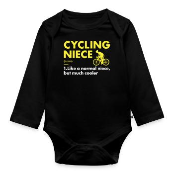 Sport Nièce Cyclisme - Body Bébé bio manches longues - noir - Devant