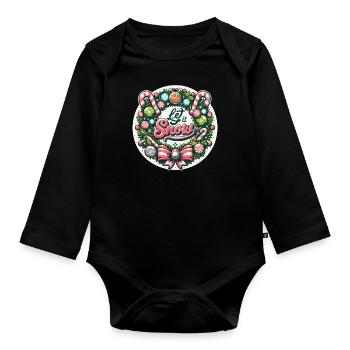 Let it Snow - Funny Holidays Funny Christmas - Organic Longsleeve Baby Bodysuit - black - Front