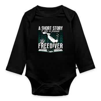 Freediving A Short Story I Am A Proud Apnea Diver - Baby Bio-Langarm-Body - Schwarz - Vorne