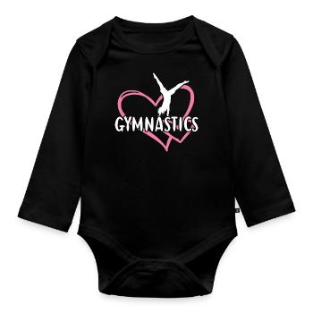 Sport Heart Gymnastics - Baby Bio-Langarm-Body - Schwarz - Vorne