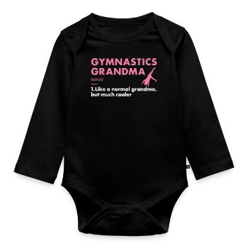 Sport Grandma Gymnastics - Baby Bio-Langarm-Body - Schwarz - Vorne
