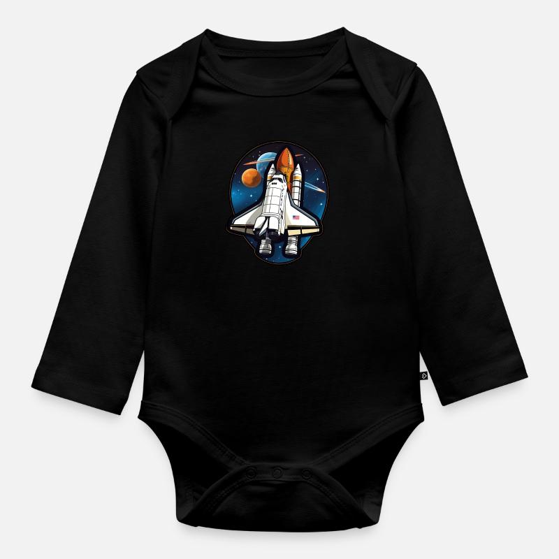 Spaceshuttle Raumfahrt - Baby Bio-Langarm-Body - Schwarz