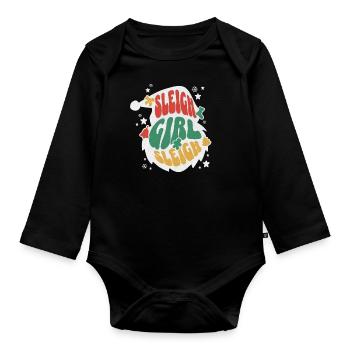 Sleigh Girl Sleigh Funny Ugly Christmas für Frauen - Baby Bio-Langarm-Body - Schwarz - Vorne