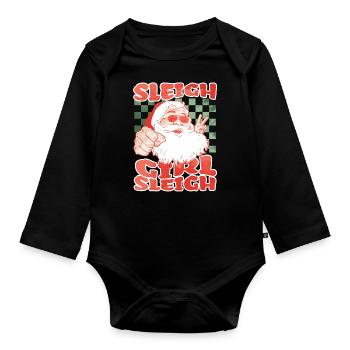 Sleigh Girl Sleigh Funny Ugly Christmas für Frauen - Baby Bio-Langarm-Body - Schwarz - Vorne