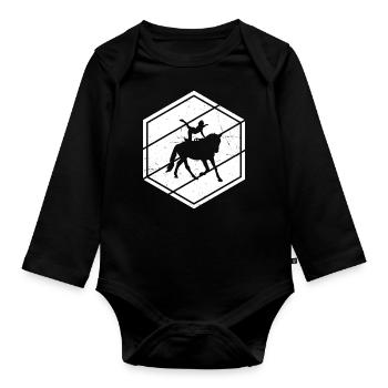 Gymnastique équestre Contrôle du corps des femmes - Body Bébé bio manches longues - noir - Devant