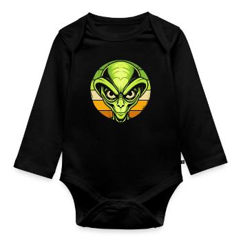 Alien Außerirdischer - Body Bébé bio manches longues - noir - Devant