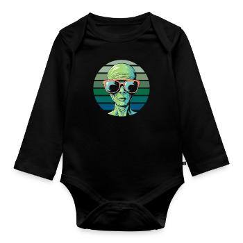 Alien Außerirdischer - Baby Bio-Langarm-Body - Schwarz - Vorne