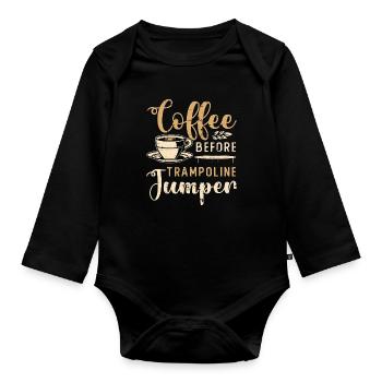 Trampoline Jumper Coffee Trampolining Coffee Lover - Body Bébé bio manches longues - noir - Devant