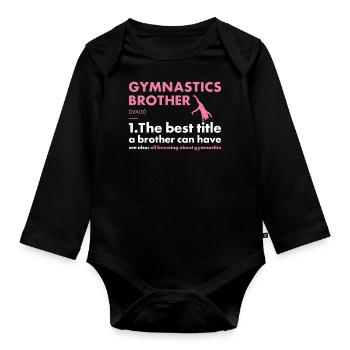 Sport Brother Gymnastics - Baby Bio-Langarm-Body - Schwarz - Vorne