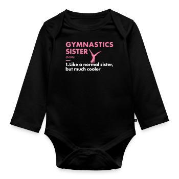 Sport Sister Gymnastics - Baby Bio-Langarm-Body - Schwarz - Vorne