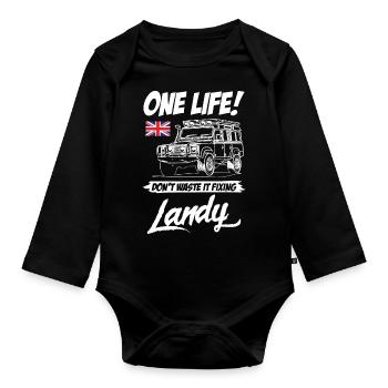 Dont Waste It Fixing Landy - Organic Longsleeve Baby Bodysuit - black - Front