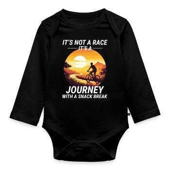 Sunset Trail Ride Bike Rider Off-road Cycling - Organic Longsleeve Baby Bodysuit - black - Front