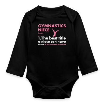 Sport Niece Gymnastics - Baby Bio-Langarm-Body - Schwarz - Vorne