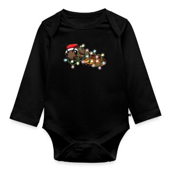 Madagaskar Fauchschabe Weihnachten Insekt - Baby Bio-Langarm-Body - Schwarz - Vorne