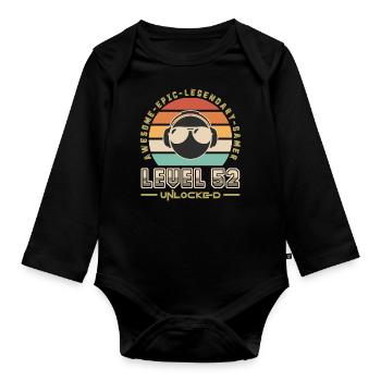 Level 52 - Organic Longsleeve Baby Bodysuit - black - Front