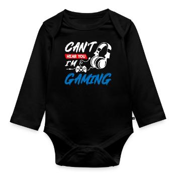 Cnat Hear You I Am Gaming - Organic Longsleeve Baby Bodysuit - black - Front