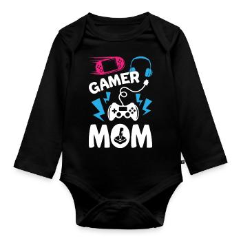 Maman Gamer - Body Bébé bio manches longues - noir - Devant