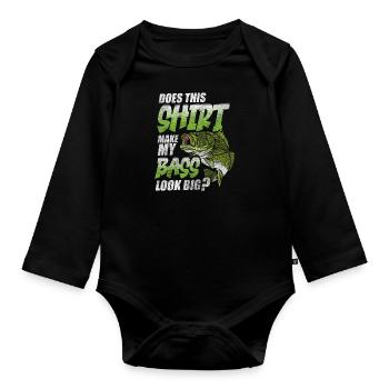Angler Perch Leisure - Organic Longsleeve Baby Bodysuit - black - Front