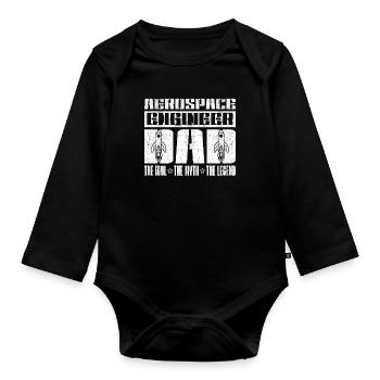 Aerospace Engineer Dad The Idol The Engineering - Baby Bio-Langarm-Body - Schwarz - Vorne