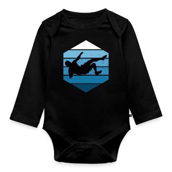 Escalade de bloc Femmes Grimpeur Escalade - Body Bébé bio manches longues - noir - Devant