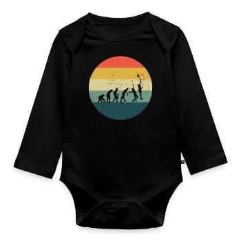 Women's Paddle Tennis Men's Paddle Tennis Paddle - Organic Longsleeve Baby Bodysuit - black - Front