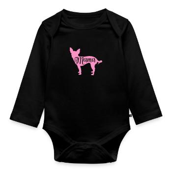 Chihuahua Dog Dog School Dog Owner Gift - Organic Longsleeve Baby Bodysuit - black - Front