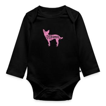 Chihuahua - Organic Longsleeve Baby Bodysuit - black - Front