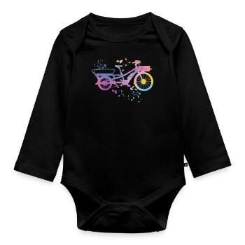 Heavy Duty Bike Cargo Bike Cargo Bike Cargo Bike - Organic Longsleeve Baby Bodysuit - black - Front