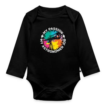 Astronomer My Passion My Astronomer Job Astrologer - Organic Longsleeve Baby Bodysuit - black - Front