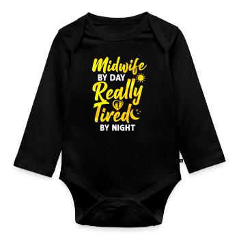 Nurse Midwife Birth Worker Midwife - Organic Longsleeve Baby Bodysuit - black - Front