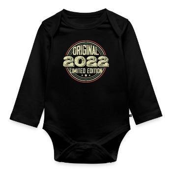 2022 Birthday celebrations, a legendary vintage - Organic Longsleeve Baby Bodysuit - black - Front