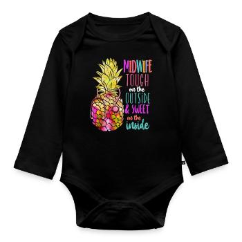 Nurse Midwife Birth Worker - Organic Longsleeve Baby Bodysuit - black - Front