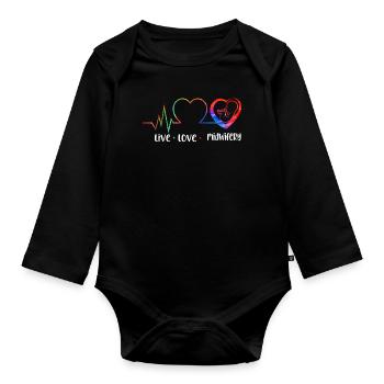 Nurse Midwife Birth Worker Live - Baby Bio-Langarm-Body - Schwarz - Vorne