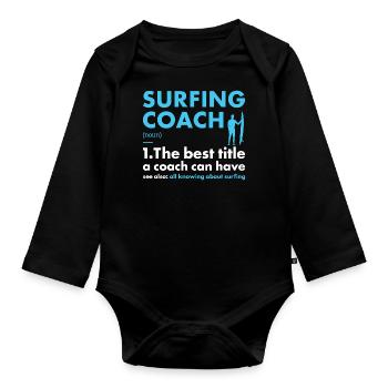 Sport Coach Surfing - Organic Longsleeve Baby Bodysuit - black - Front