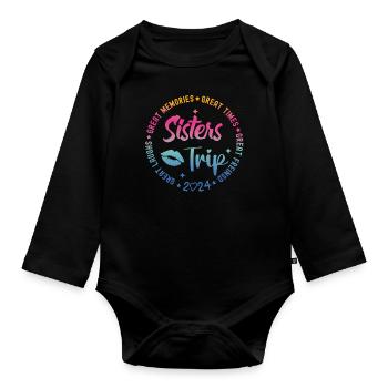 Great Laughs Sisters Trip 2024 - Organic Longsleeve Baby Bodysuit - black - Front