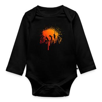 Tennis Player Men Playing Tennis Playing Tennis - Organic Longsleeve Baby Bodysuit - black - Front