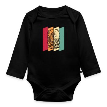 Jahr Des Drachen 2024 - Baby Bio-Langarm-Body - Schwarz - Vorne