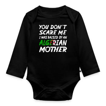 Álgerische Mutter - Baby Bio-Langarm-Body - Schwarz - Vorne