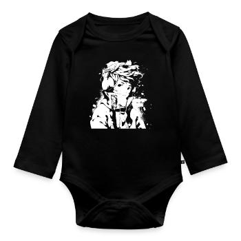 Le cool Cyberpunk Style Anime Boy Otaku de Shibuya - Body Bébé bio manches longues - noir - Devant