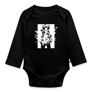 Le cool Cyberpunk Style Anime Boy Otaku de Shibuya - Body Bébé bio manches longues - noir - Devant