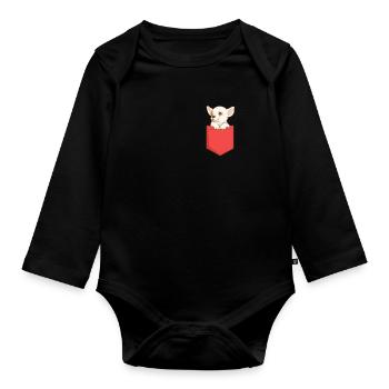 Chihuahua Dog School Dog Owner Cadeau - Body Bébé bio manches longues - noir - Devant
