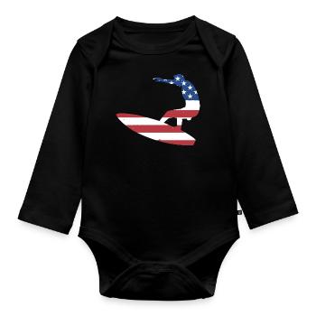 Sport Us Flag Surf - Body Bébé bio manches longues - noir - Devant