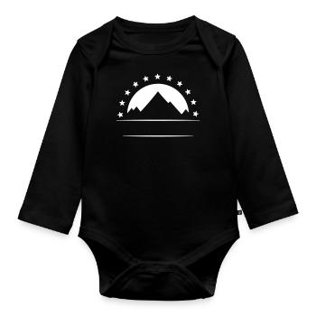Berge - Baby Bio-Langarm-Body - Schwarz - Vorne