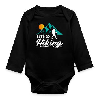 Lets Go Hiking - Organic Longsleeve Baby Bodysuit - black - Front