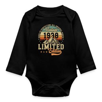 Legendary 86th Birthday Vintage 1938 - Organic Longsleeve Baby Bodysuit - black - Front